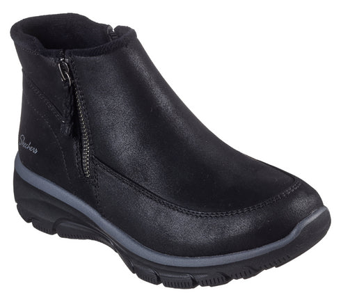 Ghete sport, dama, SKECHERS EASY GOING - INTO FALL 168031-BLK negru, piele ecologica